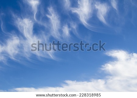 Beautiful background of Cirrus Cloud on the blue sky in the sunny day in Japans
