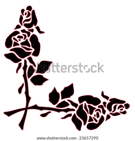 clip art borders flowers. Red as a Border Clip Art