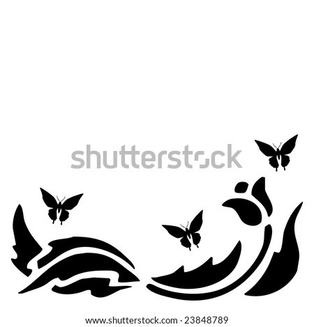Clip Art Leaves. and Stem and Leaves as a
