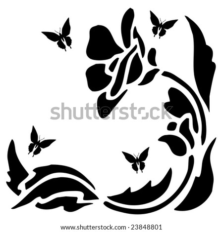 clip art flowers butterflies. of Butterflies, Flowers,