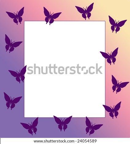 stock photo : Abstract Purple Silhouette Butterfly Clip