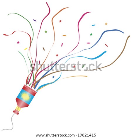 stock vector : Vector illustration of an exploding party popper