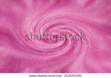 Beautiful abstract pink shiny background. Spiral galaxy and glitter