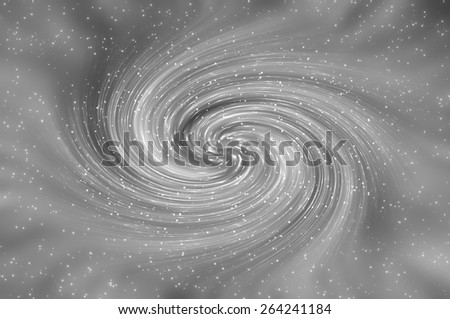 Beautiful abstract grey shiny background. Spiral galaxy and glitter