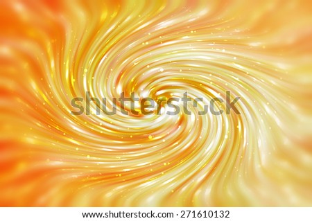 Beautiful abstract golden shiny background. Spiral galaxy and glitter