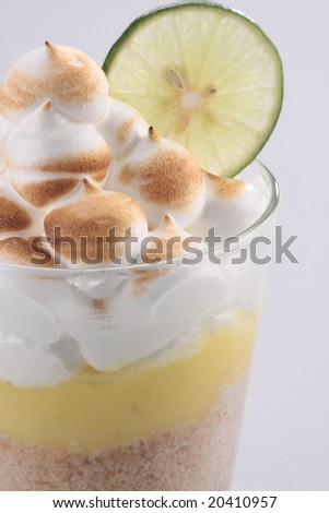 lemon meringue close up on top.
