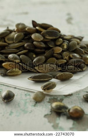 pile of pumpkin seed, natural dried nut, high vitamin E