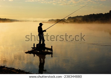 Fisherman morning on the river