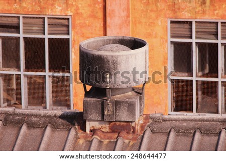 Industrial Exhaust Fans on red color Olden bricks factory
