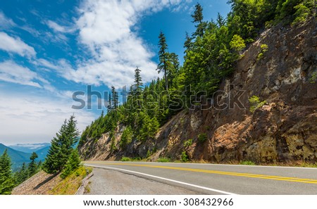 scenic view of the road on the way to  Mount Rainier,WA,USA