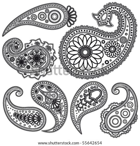 stock vector Eps Vintage Paisley patterns for design