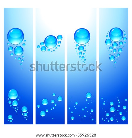 Set of vertical banners with water bubbles.