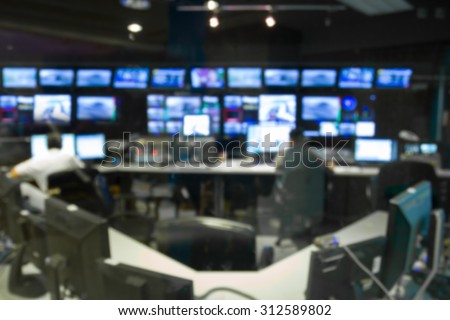 abstract blurred image against television studio