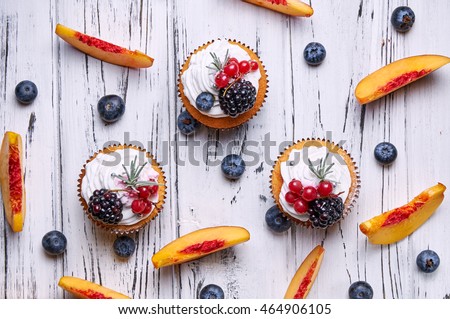 Sweet pastries, healthy berries and fruits. Pastry Wizard.