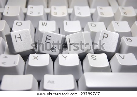 HELP written with keyboard buttons