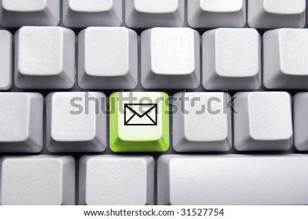 blank keyboard with letter envelope