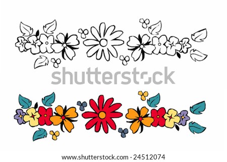 stock vector Vector design tattoo of flowers with stencil