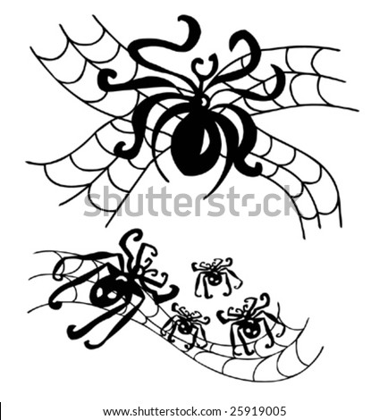 stock vector Black Spiders TattooVector image
