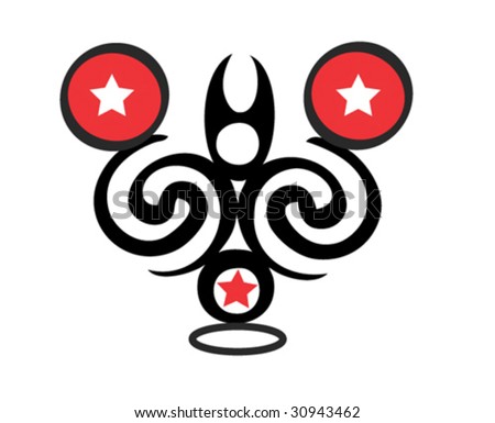 skyline. symbol. symmetry. tattoo. Design tattoo-vector in black and