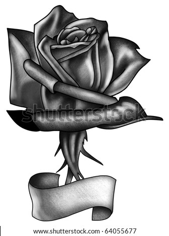 stock photo Black rose Tattoo
