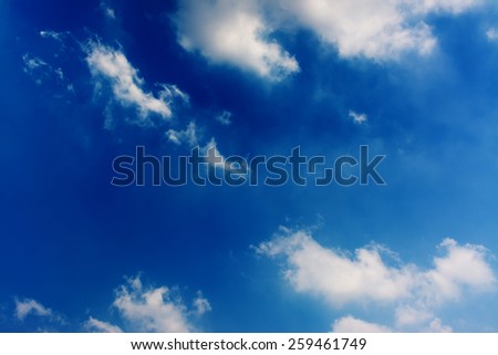 The atmosphere is bright and beautiful nature.Blue skies and cloud