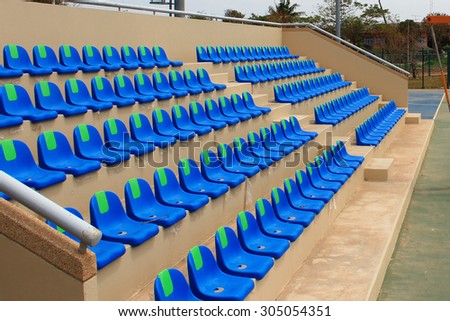 Seats in the basketball stadium