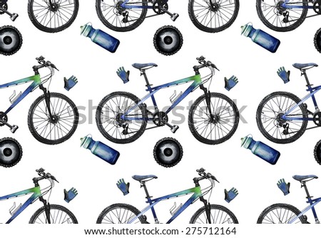 Watercolor bicycle pattern