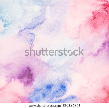 Abstract hand  drawn watercolor. Colorful splashing in the paper. It is wet texture background with paint brushes on paper. Picture for creative wallpaper or design art work. Pastel colors tone.