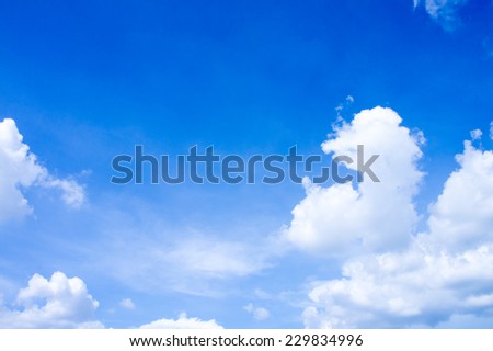 Images of clouds and sky blue color as a design guide