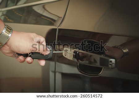 Hand hold key Opening car door