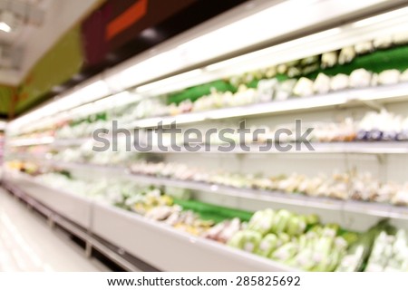 blurry vegetable/fruit supermarket/mall for background