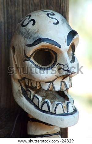 mexico day of the dead masks. stock photo : Paper mache mask