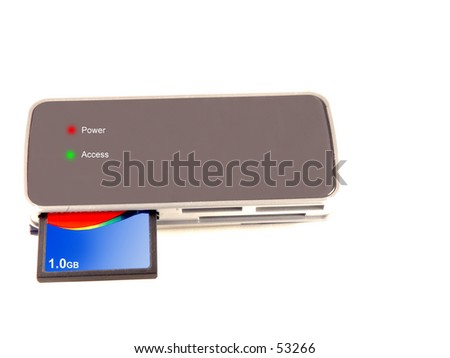 Digital card reader with 1 GB compact flase card