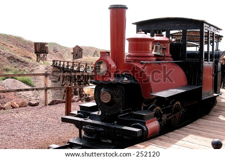 Early narrow gauge railroad steam engine