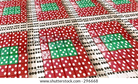 A floor of dice creating an infinite pattern of repeating 5\'s and 6\'s