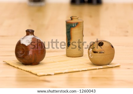 Japanese bottles used for Sake (Rice Wine) and Soy Sauce