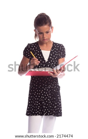White  Black Dress on Girl  11 Years Old  In A Black And White Polka Dot Dress And White