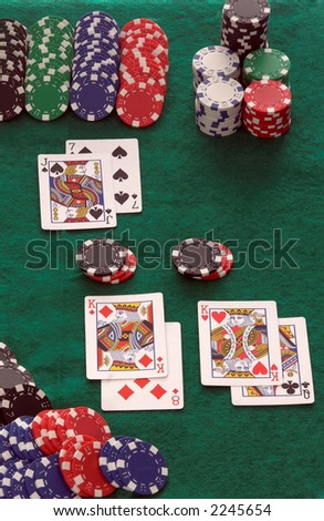 Winning split hand of Blackjack