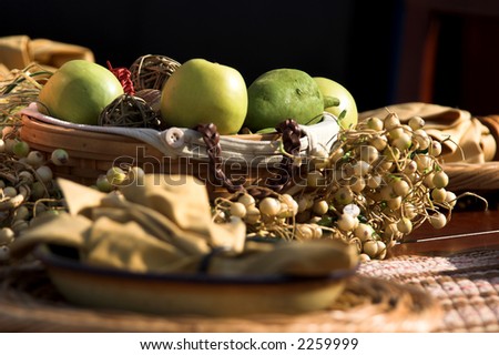 Autumn Center piece of apples and pears