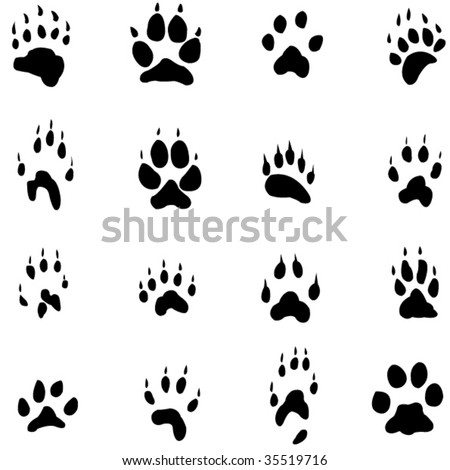 Feet Tattoos on Animal Footprints Silhouette Stock Vector 35519716   Shutterstock