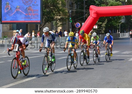 Yune 21, 2015 year, Baku, Azerbaijan First European games, Cycle races in Baku city