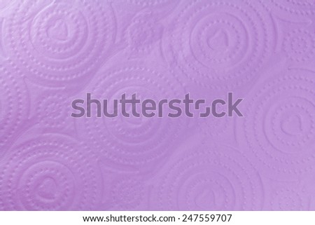 Multiple purpose towel paper is violet , circle design and the heart for the background