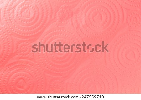 Multiple purpose towel paper is red , circle design and the heart for the background