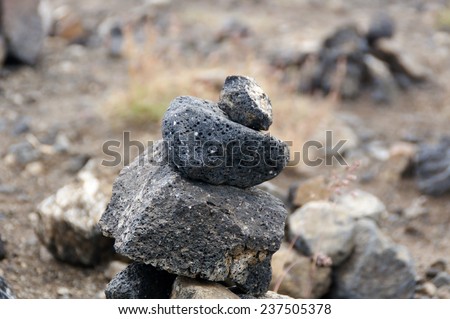 Balanced Stones. Stack of differents pebbles in relaxed scene