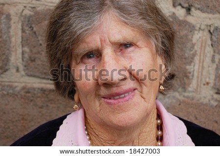 Old smiling woman portrait