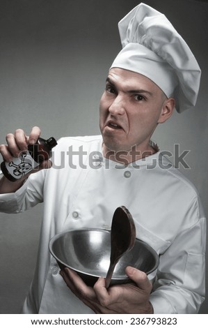 A crazy chef cooking something poisonous