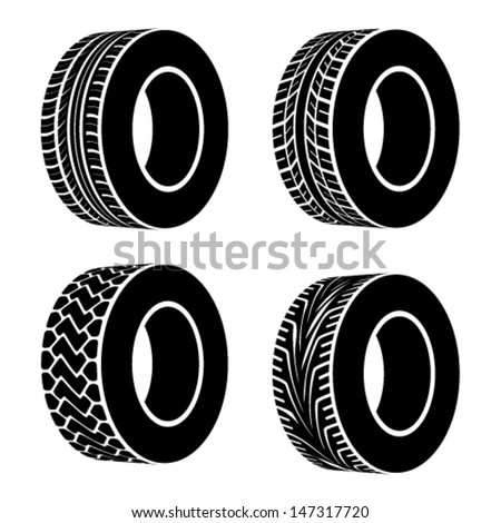 vector black tyre symbols vector black tyre symbols
