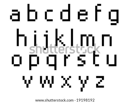 Pixel Font - Lowercase Characters Stock Vector Illustration 19198192 