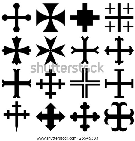 stock vector Vector heraldic crosses