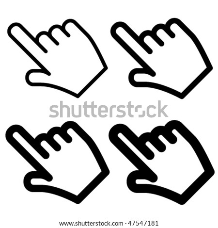 stock vector vector hand cursors easy change thickness line